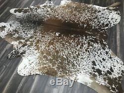 New Exotic salt and pepper cowhide rug size 80x74 inches AU-1715