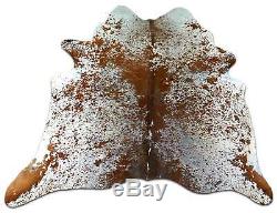 New Salt and Pepper Cowhide Rug Size Approx 7' X 6' Longhorn Speckled Cowhide