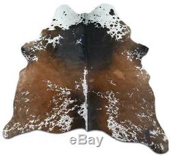 New Salt and Pepper Cowhide Rug Size Approx 7' X 6' Longhorn Speckled Cowhide
