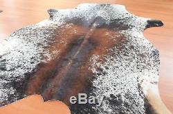New X-Large Cowhide Rug Leather SALT AND PEPPER 6'x7' Cow Hide