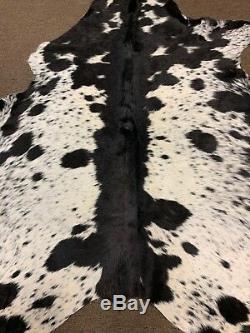New black salt and pepper cowhide rug size 72x69 inches AU-1023