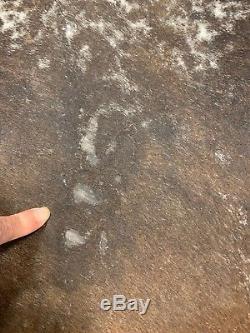 New salt and pepper brown cowhide rug size 90x77 AU-916