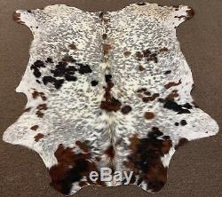 New tricolor salt and pepper cowhide rug size 83x81 inches AU-942