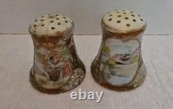 Nippon Salt and Pepper Bone China Porcelain Royal Satsuma 1920-30's