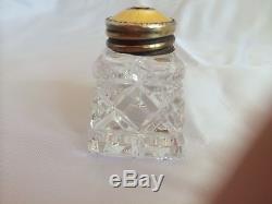 Norwegian Norway Hroar Prydz 925s Enamel Top Crystal Sugar Salt Pepper Shakers