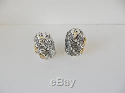 Novelty 800 Silver & Gold Novelty Wasp Beehive Salt & Pepper Shakers Stamped