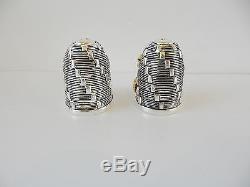 Novelty 800 Silver & Gold Novelty Wasp Beehive Salt & Pepper Shakers Stamped