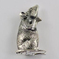 Novelty Victorian Style Mice Mouse Salt and Pepper Shakers 925 Sterling Silver