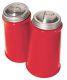 Oggi Salt and Pepper Shaker Set with Stainless Steel Tops Red