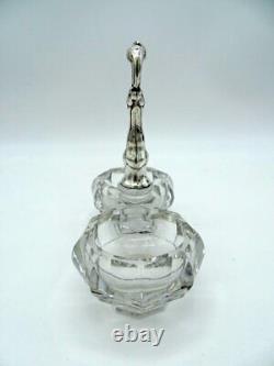 Original Antique Crystal And Silver Salt And Pepper Shaker 20th