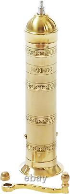 Original Greek Pepper Mill, European Style Salt and Pepper Grinder, Brass, 9-Inc