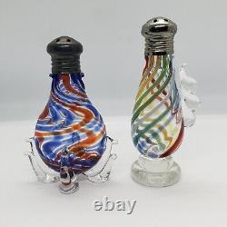 PAIR Vintage Hand Blown MURANO Venetian Studio Art Glass Salt & Pepper SHAKERS