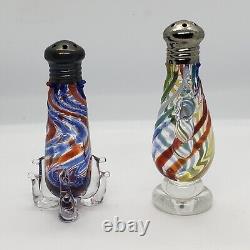 PAIR Vintage Hand Blown MURANO Venetian Studio Art Glass Salt & Pepper SHAKERS