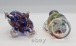 PAIR Vintage Hand Blown MURANO Venetian Studio Art Glass Salt & Pepper SHAKERS