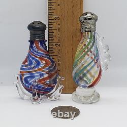 PAIR Vintage Hand Blown MURANO Venetian Studio Art Glass Salt & Pepper SHAKERS