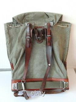 PERFECT Swiss Army Military Backpack Rucksack 1968 Canvas Salt & Pepper TOP