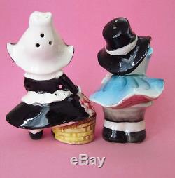 PILGRIM BOY & GIRL Salt and Pepper Shakers NORCREST JAPAN 1940-52 CUTE