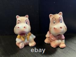 PY Inspired Japan Anthropomorphic Hippo Salt And Pepper. Rare Vintage HTF