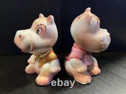 PY Inspired Japan Anthropomorphic Hippo Salt And Pepper. Rare Vintage HTF