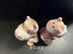 PY Inspired Japan Anthropomorphic Hippo Salt And Pepper. Rare Vintage HTF