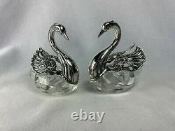Pair of Crystal Open Salt and Pepper Shakers