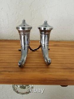 Pair of Magnus Aase Norway Viking Horn 830 Silver Salt & Pepper Shakers