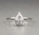 Pear Shaped Gray Salt And Pepper Ring Moissanite Engagement Ring Solitaire Ring