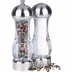 Pepper Mill Salt Shaker And Grinder Set Ceramic Cuts Kitchen Cookware Tools New