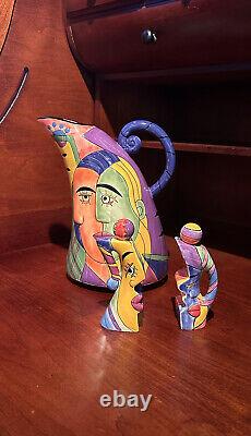 Picasso Style Pitcher-Salt & Pepper Shakers Stunning Art 4 Unique Christmas Gift