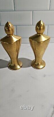 Pickard China gold Metropolitan Salt And Pepper Shaker Vintage