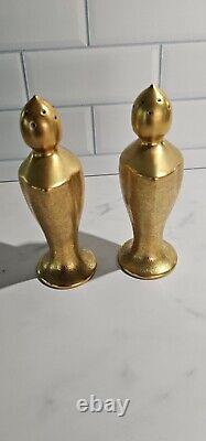 Pickard China gold Metropolitan Salt And Pepper Shaker Vintage