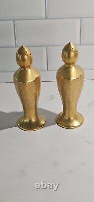 Pickard China gold Metropolitan Salt And Pepper Shaker Vintage