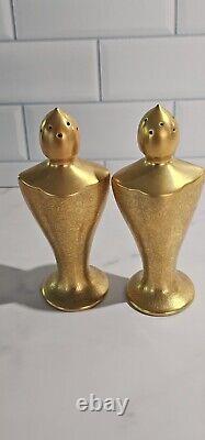 Pickard China gold Metropolitan Salt And Pepper Shaker Vintage