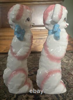 Pink Poodle Vintage Salt and Pepper Shakers figurines Japan
