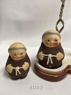 Porcelain Friars Salt & Pepper Set by Fratelli Niccacci for Deruta, Set of 3