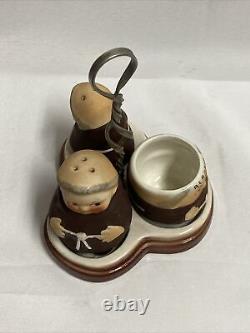 Porcelain Friars Salt & Pepper Set by Fratelli Niccacci for Deruta, Set of 3