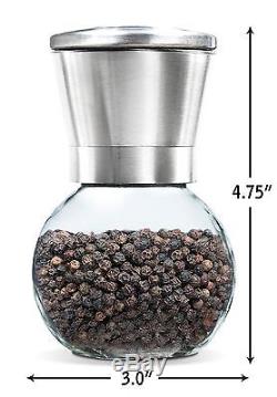 Premium Stainless Steel Salt and Pepper Grinder Set of 2- Brushed Stainless S