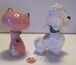 RARE HOLT HOWARD- Pink Kitty Cat & White Poodle Dog, Vintage SALT & PEPPER, MINT