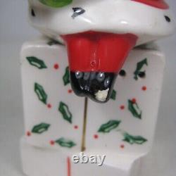 RARE Holt Howard Christmas Santa On Presents Magnetic Salt and Pepper Shakers