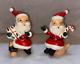 RARE MCM Vintage Salt Pepper Shakers Santa Claus Sitting on Logs W Gifts Candy