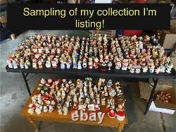 RARE MCM Vintage Salt Pepper Shakers Santa Claus Sitting on Logs W Gifts Candy