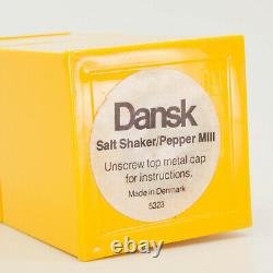 RARE NOS Dansk Salt & Pepper Mill Yellow Grinder Gunnar Cyren Melamine Plastic