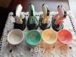 RARE VINTAGE MIXERS SALT & PEPPERS SHAKERS LOT OF 4 EXTREMELY RARE COLORS