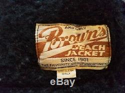 RARE Vintage 1930s Browns Beach Jacket Navy Blue Salt & Pepper Work Vest SZ 36