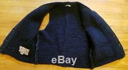 RARE Vintage 1930s Browns Beach Jacket Navy Blue Salt & Pepper Work Vest SZ 36
