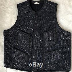 RARE Vintage 1930s Browns Beach Jacket Navy Blue Salt & Pepper Work Vest Sz 40