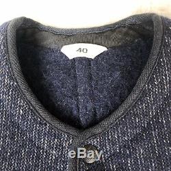 RARE Vintage 1930s Browns Beach Jacket Navy Blue Salt & Pepper Work Vest Sz 40