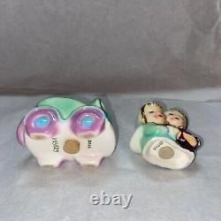 RARE Vintage 1950s PY Japan Bride Groom Couple in Car Salt Pepper Shakers MCM