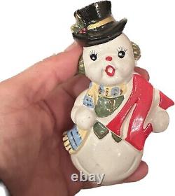 RARE Vintage Christmas UCAGCO Snowman Salt & Pepper shakers Japan