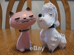 RARE Vintage Holt Howard PUSS AND POODLE Dog /Cat Animal Salt And Pepper Shakers